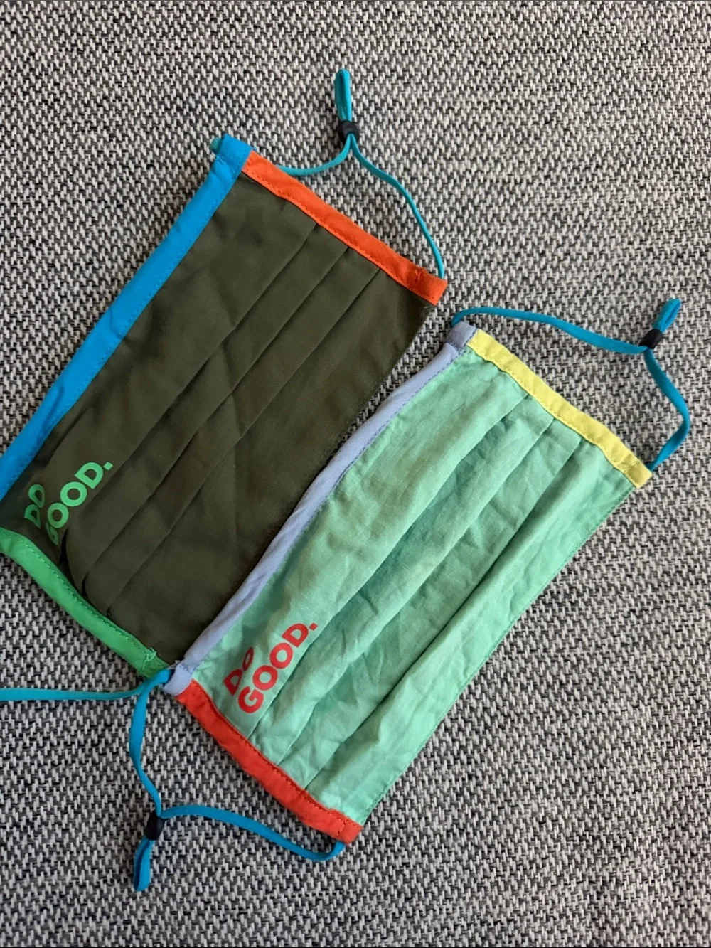 Do Good Cotopaxi Face Masks — multi colored, new w/o tags